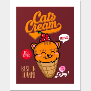 Cats Cream Orange Posters and Art